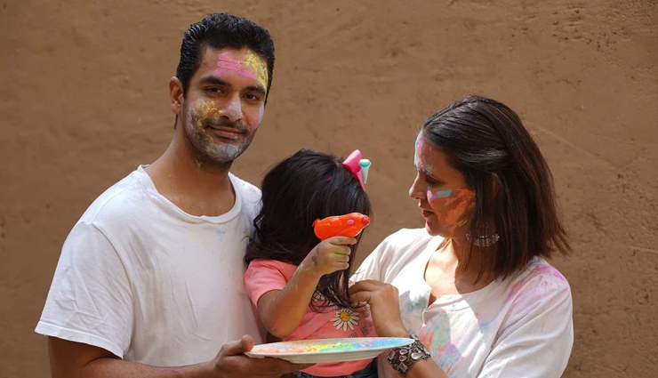 neha dhupia,neha dhupia  photos,neha dhupia viral photos,neha dhupia holi photos,neha dhupia holi celebration