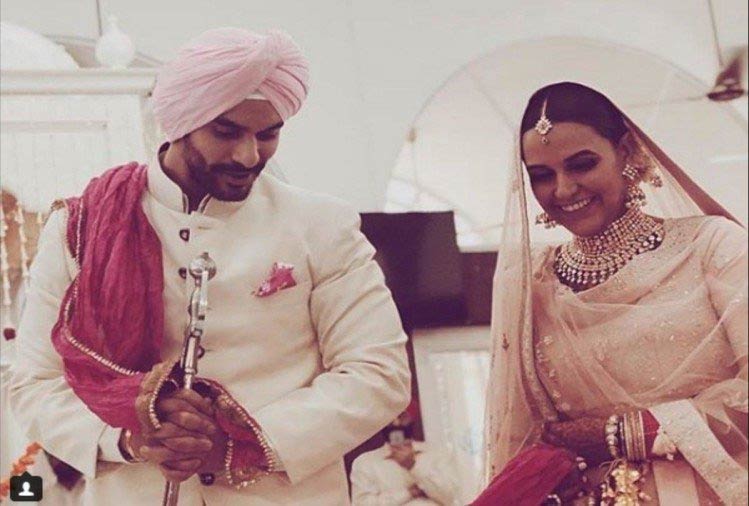 bollywood,neha dhupia,angad bedi,marriage