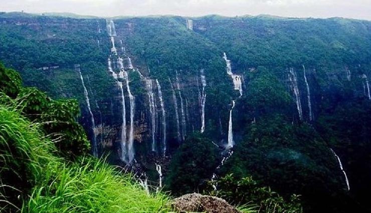 5 most beautiful water fall in india,dudhsagar water fall,jog water fall karnataka,nohsngithiang waterfall meghalaya,nohakalikai water fall cherapunji,thoseghar water fall maharashtra