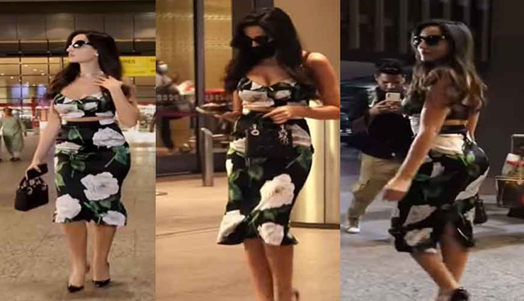 नोरा फतेही का एयरपोर्ट लुक वायरल, मस्तानी चाल के हो रहे चर्चे; देखें वीडियो
