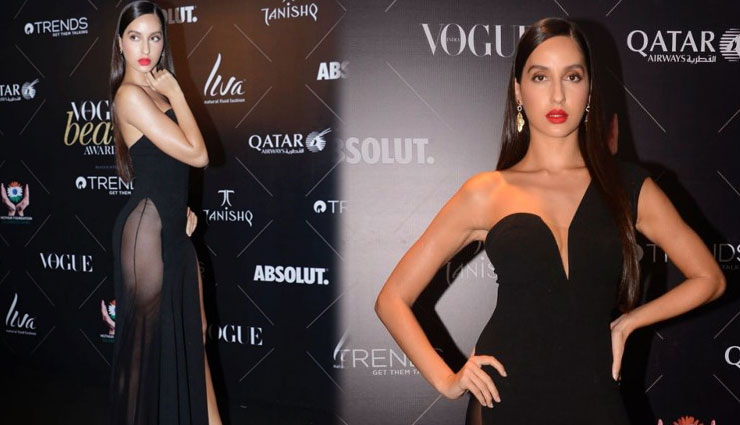 ब्लैक बोल्ड ड्रेस में दिखा एक्ट्रेस नोरा फतेही का किलर फिगर, देखे तस्वीरे