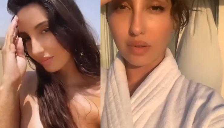 टू पीस पहन बीच किनारे Nora Fatehi ने लिया सनबाथ, वीडियो शेयर करते ही हुआ वायरल