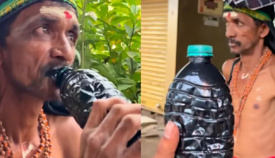 यह शख्स खाना नहीं, बल्कि पीता है इंजन ऑयल, रोजाना 7-8 लीटर की खुराक