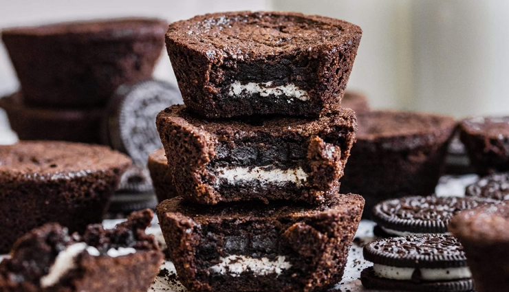oreo filled double chocolate brownies,brownie recipe,hunger struck,food,double chocolates recipe