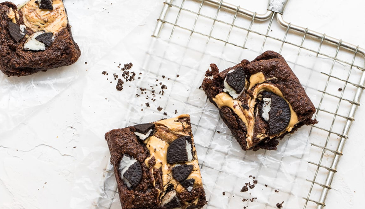 oreo filled double chocolate brownies,brownie recipe,hunger struck,food,double chocolates recipe