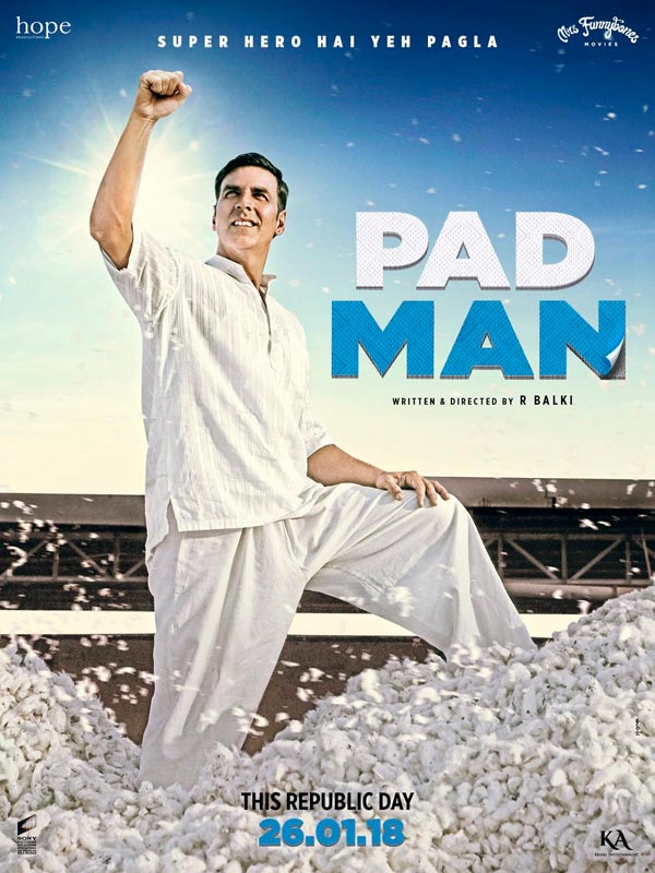 New Poster : 'पैडमैन' के लिए 'सुपरहीरो' बने अक्षय Akshay Kumar,padman,new poster,radhika apte,bollywood,bollywood gossips