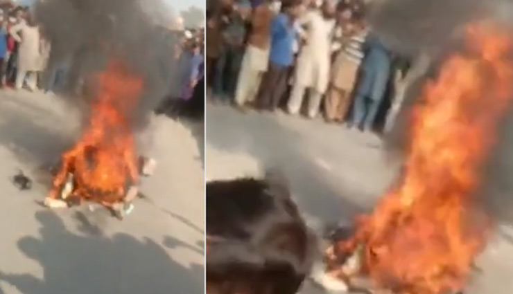 पाकिस्तान के सियालकोट में दिल दहलाने वाली वारदात, मजदूरों ने फैक्ट्री मैनेजर को सड़क पर जिंदा जलाया 