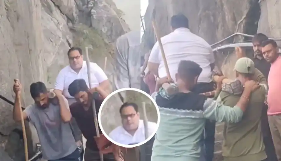 पालकी में बैठकर चढ़ाई करता दिखा युवक, वायरल वीडियो पर छिड़ी बहस; लोगों ने दिए तीखे रिएक्शन