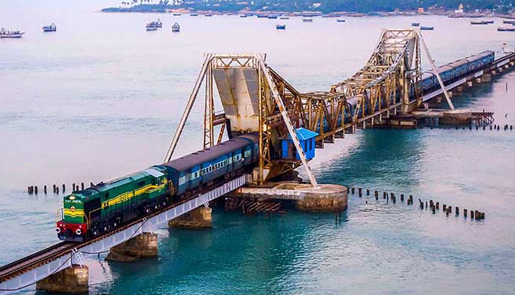 indias most unique rail route,unique rail route,pamban bridge rail route,travel,tourism,holidays