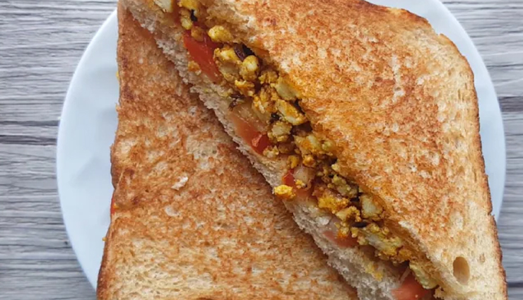 Recipe - Paneer Bhurji Sandwich  