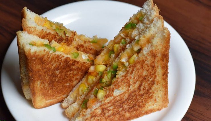 Recipe - Easy and Delectable Paneer Sweet Corn Sandwich