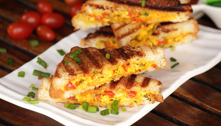 paneer bhurji sandwich,pnaeer sandwich,sandwich recipe,snacks recipe