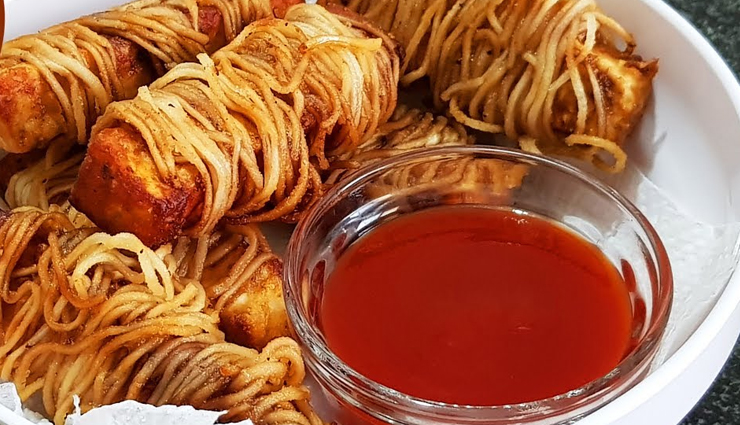 Recipe- Spicy Paneer Thread Rolls
