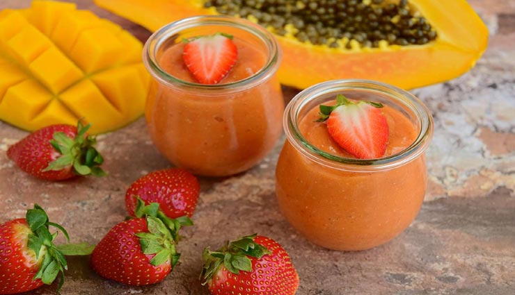 papaya strawberry smoothie recipe,recipe,recipe in hindi,special recipe ,पपाया स्ट्रॉबेरी स्मूदी रेसिपी, रेसिपी, रेसिपी हिंदी में, स्पेशल रेसिपी 

