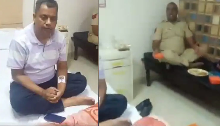 लोगों के करोड़ों रुपये डकारने वाला आरोपी जेल में ले रहा ठंडी बीयर के मजे, पुलिसकर्मी भी साथ; VIDEO  
