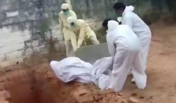 Coronavirus Update- Puducherry health workers throw body of COVID-19 patient into grave