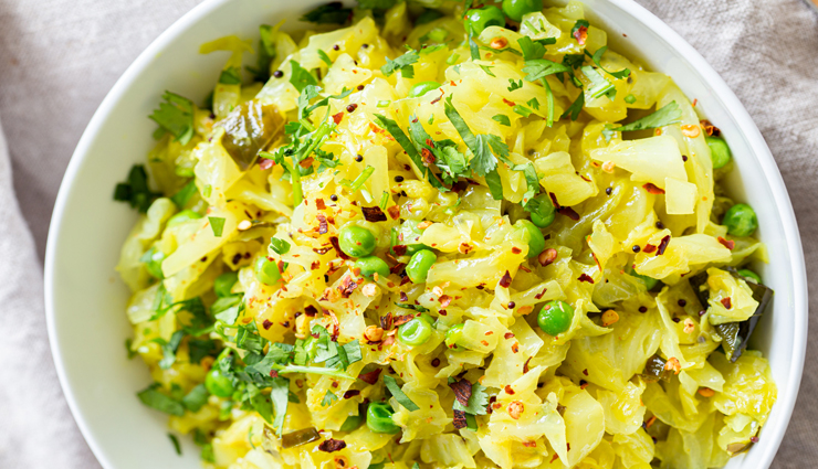 Recipe- Traditional Indian Cabbage With Green Peas