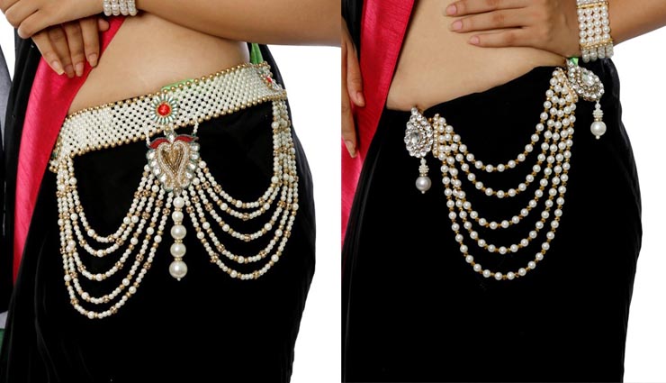 stylish kamarband,kundan work kamarband,dangling chains kamarband,designer pieces kamarband,pearls kamarband,key chain design kamarband