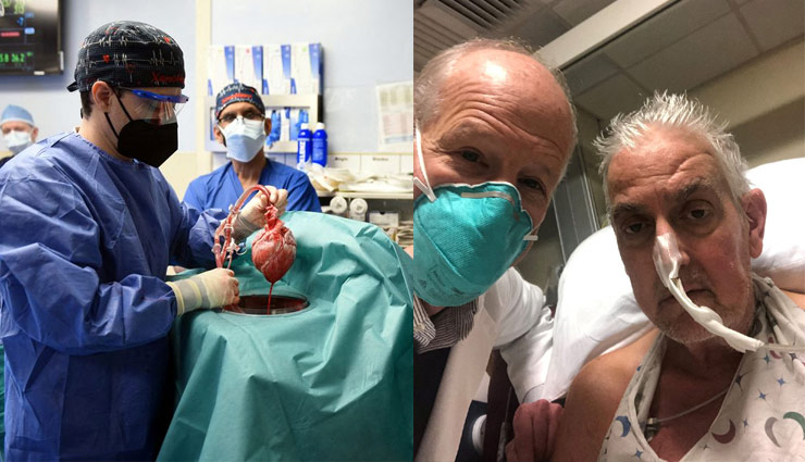 हार्ट-लंग बाईपास मशीन के सहारे जी रहे शख्स को डॉक्टरों ने दी नई जिंदगी, लगाया सूअर का दिल