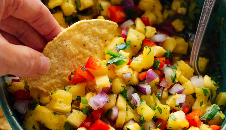 pineapple salsa,pineapple recipe,snacks recipe,healthy recipe