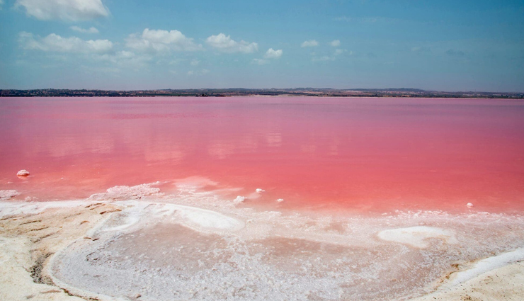 pink lakes,pink lakes to visit around the world,salina de torrevieja,spain,lake retba,senegal,lake hillier,australia,pink lake,dusty rose lake,canada