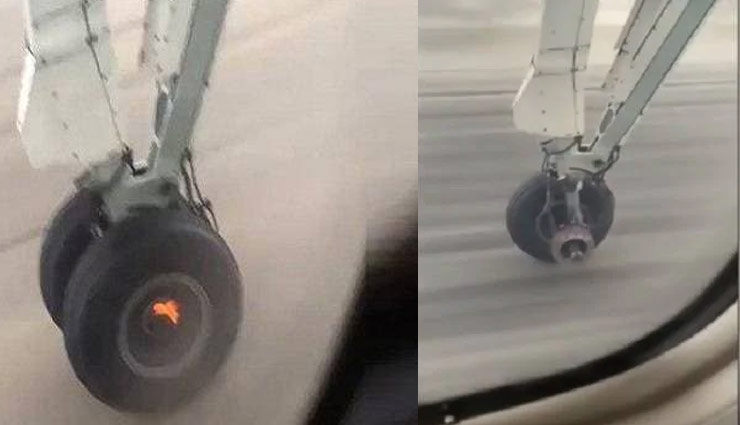 उड़ान भरते ही प्लेन से निकला पहिया, यात्रियों के उड़े होश, VIDEO वायरल