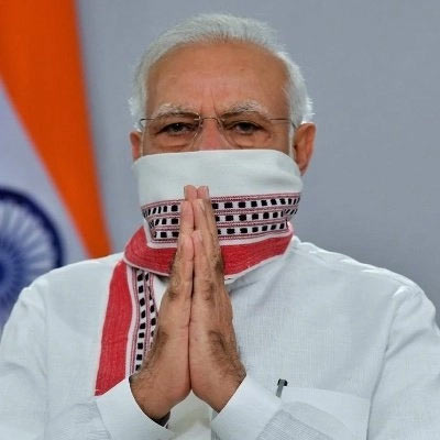 pm modi updates twitter pic with gamcha mask,gamcha mask,twitter trend,pm modi,coronavirus update,coronavirus