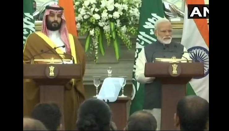 crown prince,narendra modi,meeting with crown prince,pm narendra modi receives saudi arabia crown prince