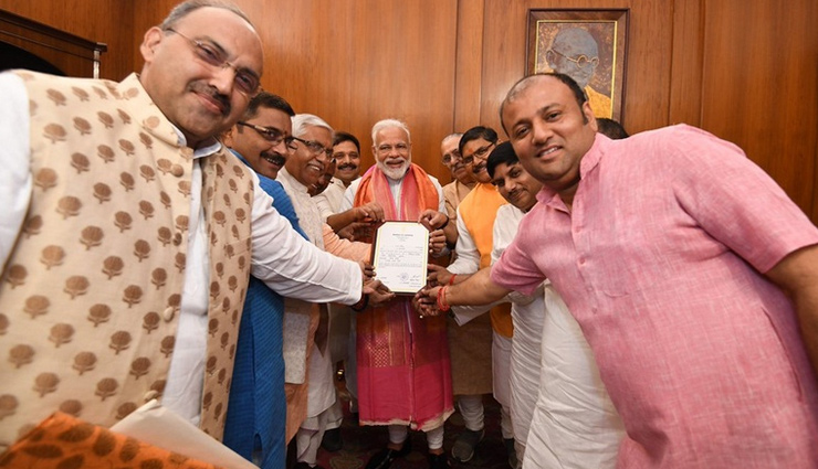 PM Narendra Modi receives official winning certificate from Varanasi