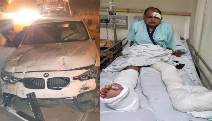 नशे में धुत सड़क पर बर्थडे पार्टी मना रहे लड़कों ने कॉन्स्टेबल पर चढ़ाई BMW कार, दोनों पांव में आई गंभीर चोट