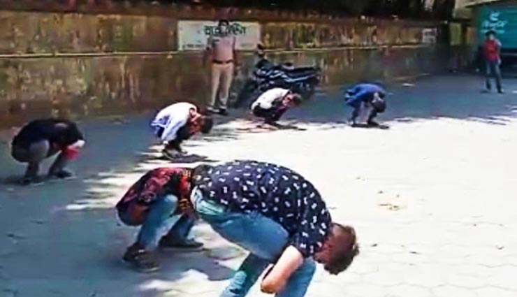 उदयपुर : लॉकडाउन में मौज मस्ती के लिए बाहर निकले लापरवाह, पुलिस ने मुर्गा बना निकाली परेड