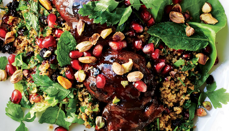 pomegranate molasses chicken recipe,bulgur salad with pomegranate molasses chicken,delicious pomegranate chicken and bulgur salad,tangy pomegranate molasses chicken dish,healthy chicken recipe with bulgur salad,flavorful pomegranate chicken and grain salad,easy pomegranate molasses chicken recipe,wholesome bulgur salad with marinated chicken,quick and tasty pomegranate chicken and bulgur salad,nutritious grain salad with pomegranate molasses-infused chicken