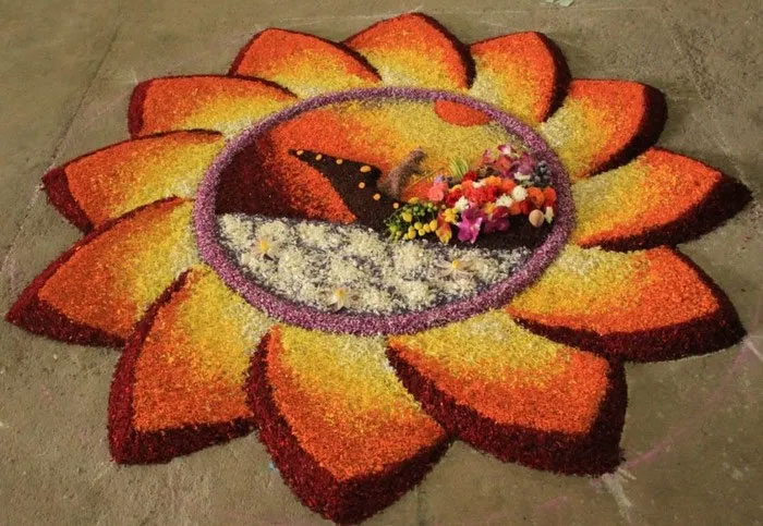 onam,pookalam designs to try for onam,flower rangolis,traditional malayali rangoli