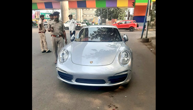porsche car owner fined,fine of rs 27 lakh for violations,ahmedabad,ahmedabad traffic police,news