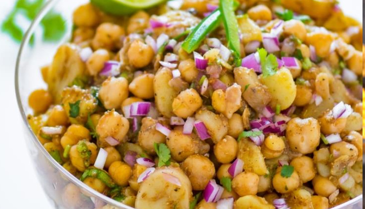 potato peas chaat style salad,salad recipes,potato salad recipes,hunger struck,food,salad chaats recipe