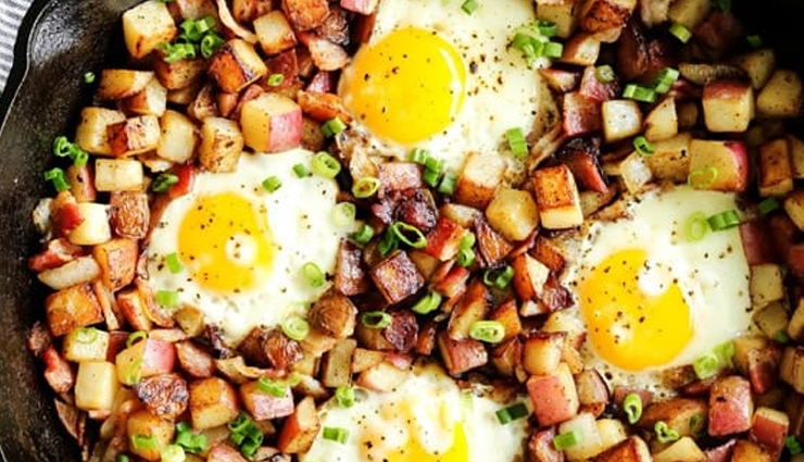 Recipe - Spiced Indian Potatoes and Egg Skillet 
