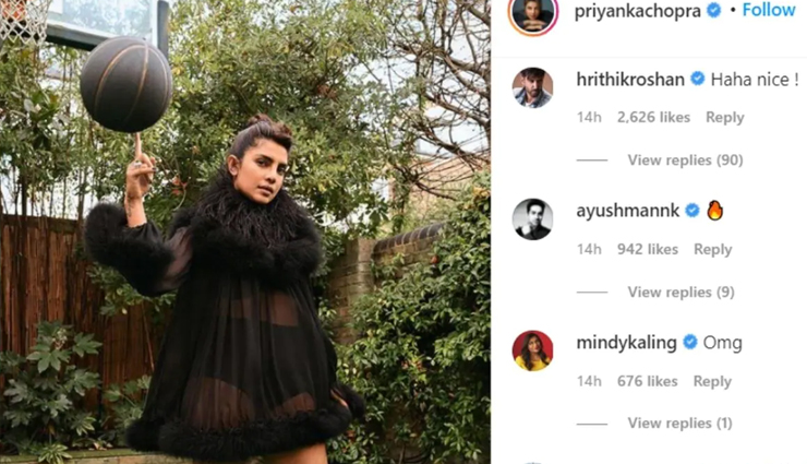 ट्रांसपेरेंट Dress में प्रियंका चोपड़ा ने खेला बास्केट बॉल, कमेंट करने से खुद को नहीं रोक पाए ऋतिक रोशन 