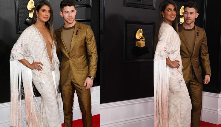 priyanka chopra,nick jonas,hot priyanka chopra,priyanka chopra grammy award red carpet,62 grammy award 2020,red carpet,entertainment