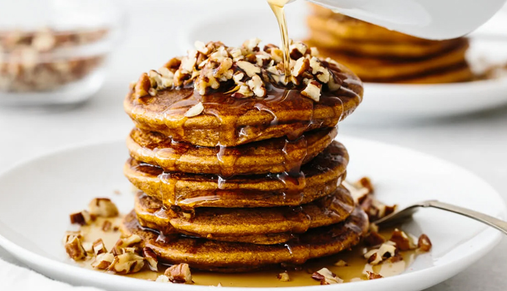 Recipe- Healthy To Eat Pumpkin Pancakes With Maple Ginger Syrup