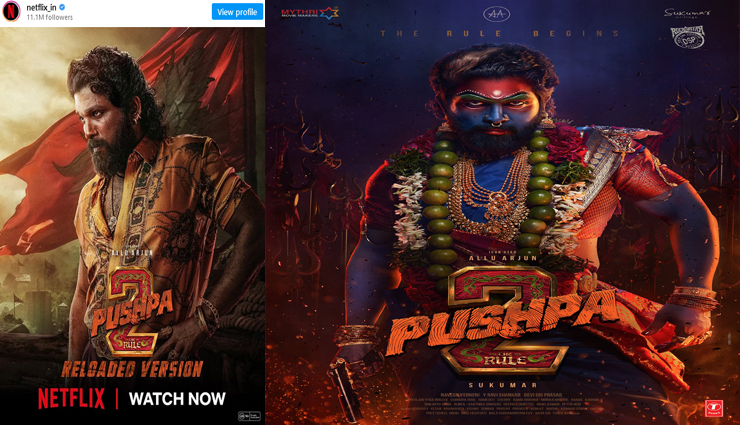 दर्शकों की बेहद माँग पर OTT प्लेटफॉर्म Netflix पर हिन्दी में भी स्ट्रीम हुआ पुष्पा 2: द रूल का रीलोलेड वर्जन
