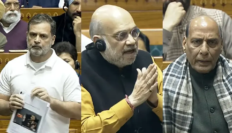 नरवणे की किताब का हवाला देते ही लोकसभा में मचा हंगामा, राहुल गांधी पर बरसे राजनाथ सिंह और अमित शाह