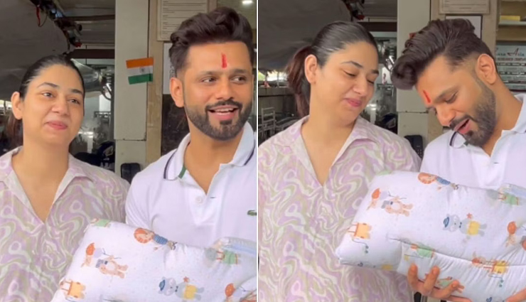 Birthday Boy Rahul Vaidya, Disha Parmar Make FIRST Public Appearance With Newborn Daughter In Mumbai