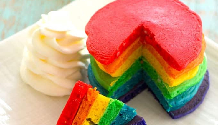 Recipe- Super Quick To make Rainbow Pancakes