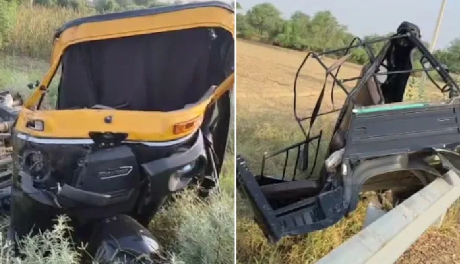 राजस्थान में दर्दनाक हादसा: परीक्षा से लौट रहे युवक की हुई मौत, टक्कर में ऑटो सौ फीट दूर जाकर बिखरा