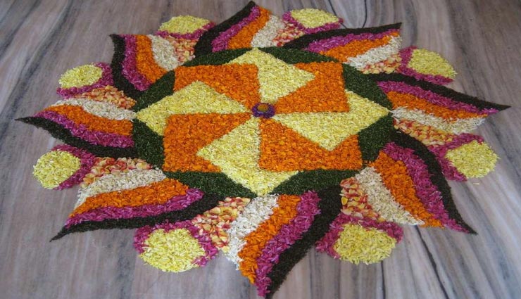 decoration tips,diwali decoration,rangoli,flower rangoli,fragrance rangoli,beauty of rangoli,rangoli on diwali