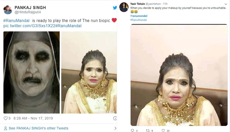 ranu mondal,ranu mondal makeup,ranu mondal viral makeup,ranu mondal weird makeup,social media,entertainment