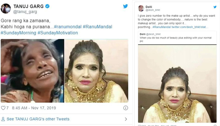 ranu mondal,ranu mondal makeup,ranu mondal viral makeup,ranu mondal weird makeup,social media,entertainment