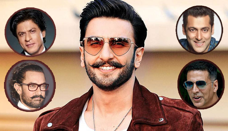 रणवीर सिंह ने मारी बाजी, ‘खान तिकडी’ के साथ 'खिलाडी कुमार' पर भी पड़े भारी