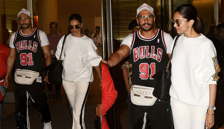 छुट्टियां बिता कर मुंबई लौटे दीपिका और रणवीर सिंह, COOL अंदाज़ में दिखे मुंबई एयरपोर्ट पर, तस्वीरे