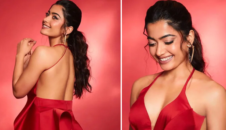 बैकलेस रेड गाउन पहन इवेंट में पहुंची रश्मिका मंदाना, तस्वीरों में देखें एक्ट्रेस का सिजलिंग लुक